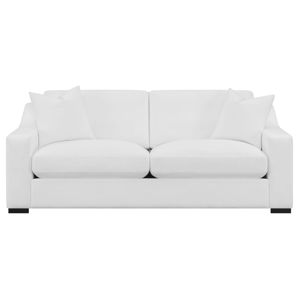 Ashlyn 3-piece Upholstered Sloped Arm Sofa Set White