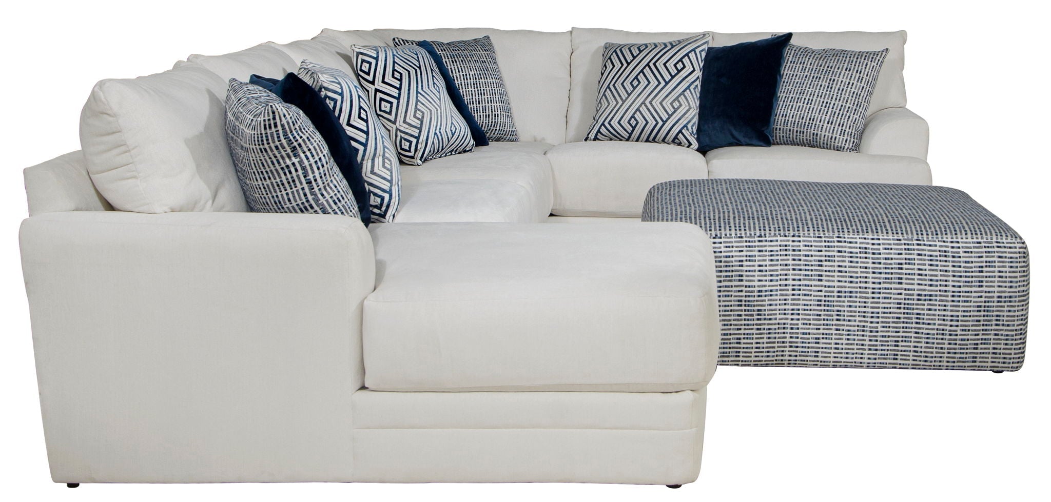 Polaris - Sectional With Comfort Coil Seating, 9 Included Accent Pillows And Included Cocktail Ottoman
