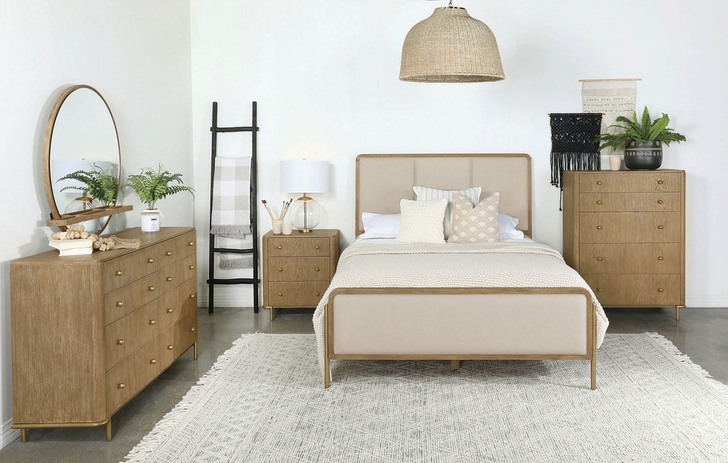 Arini 56-inch Eastern King Panel Bed Cream and Sand Wash
