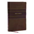 NKJV Personal Size Large Print Bible with 43,000 Cross References, Brown Leathersoft, Red Letter, Comfort Print - Imitation Leather