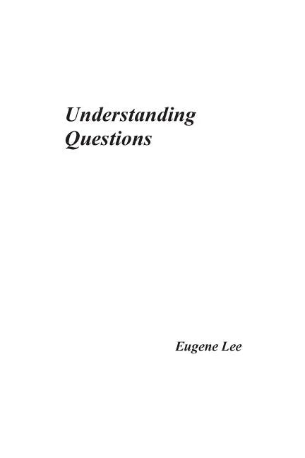 Understanding Questions - Paperback