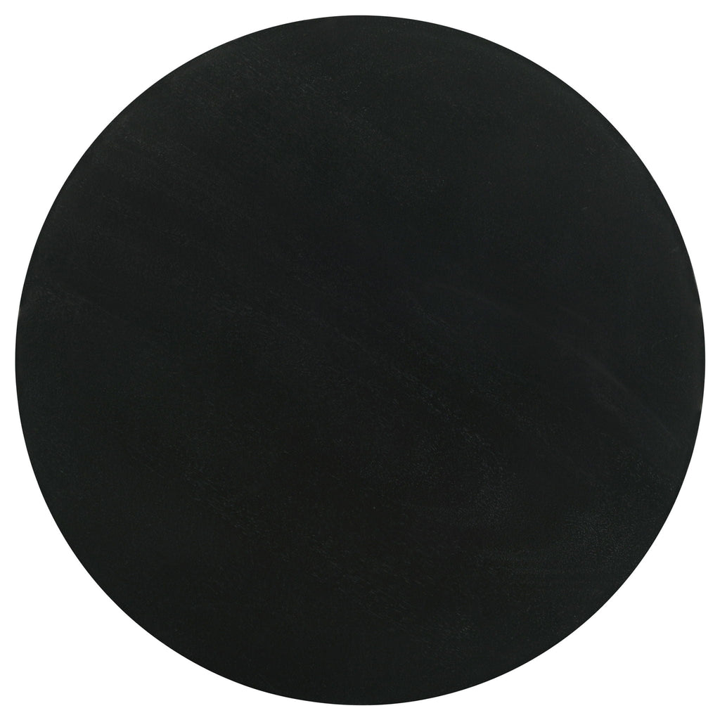 Dianella Round Pedestal Base Accent Side Table Black Stain