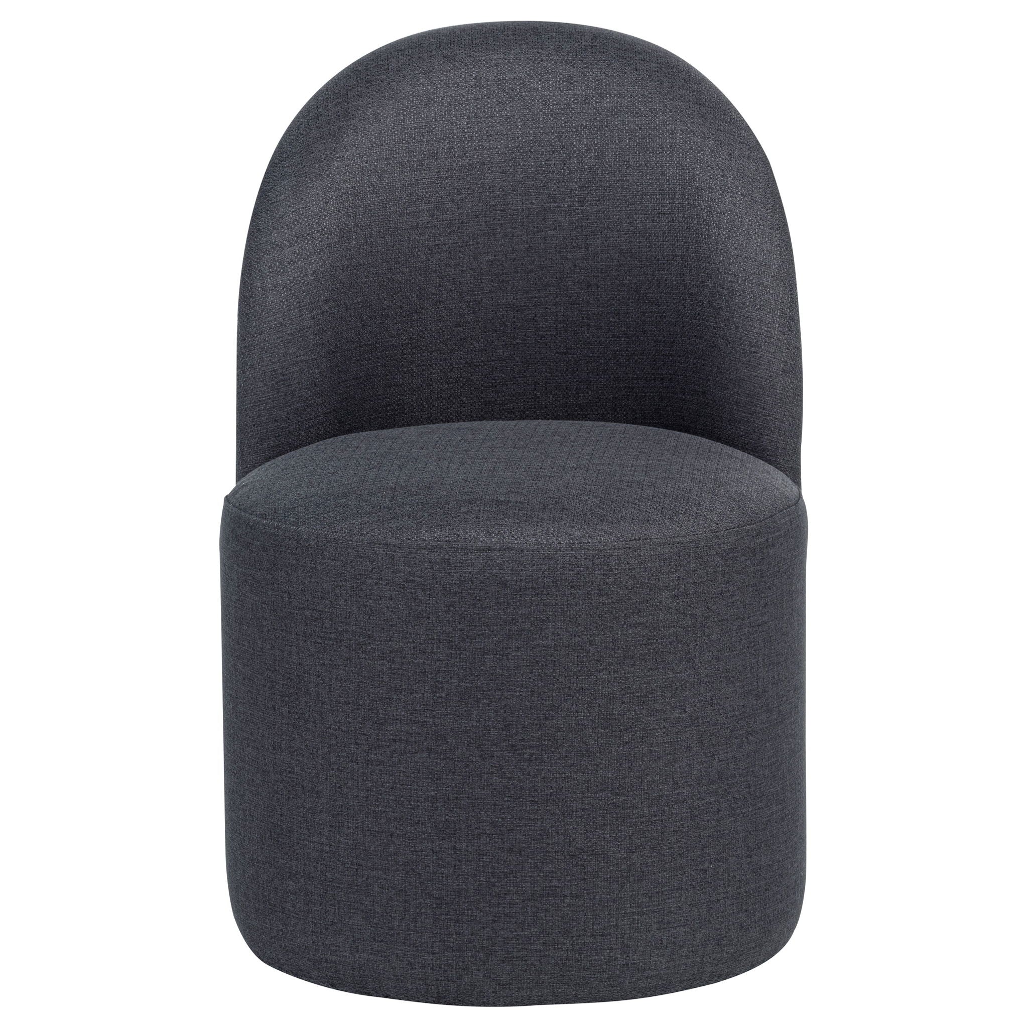 Aubrey Upholstered Barrel Dining Side Chair Charcoal (Set of 2)