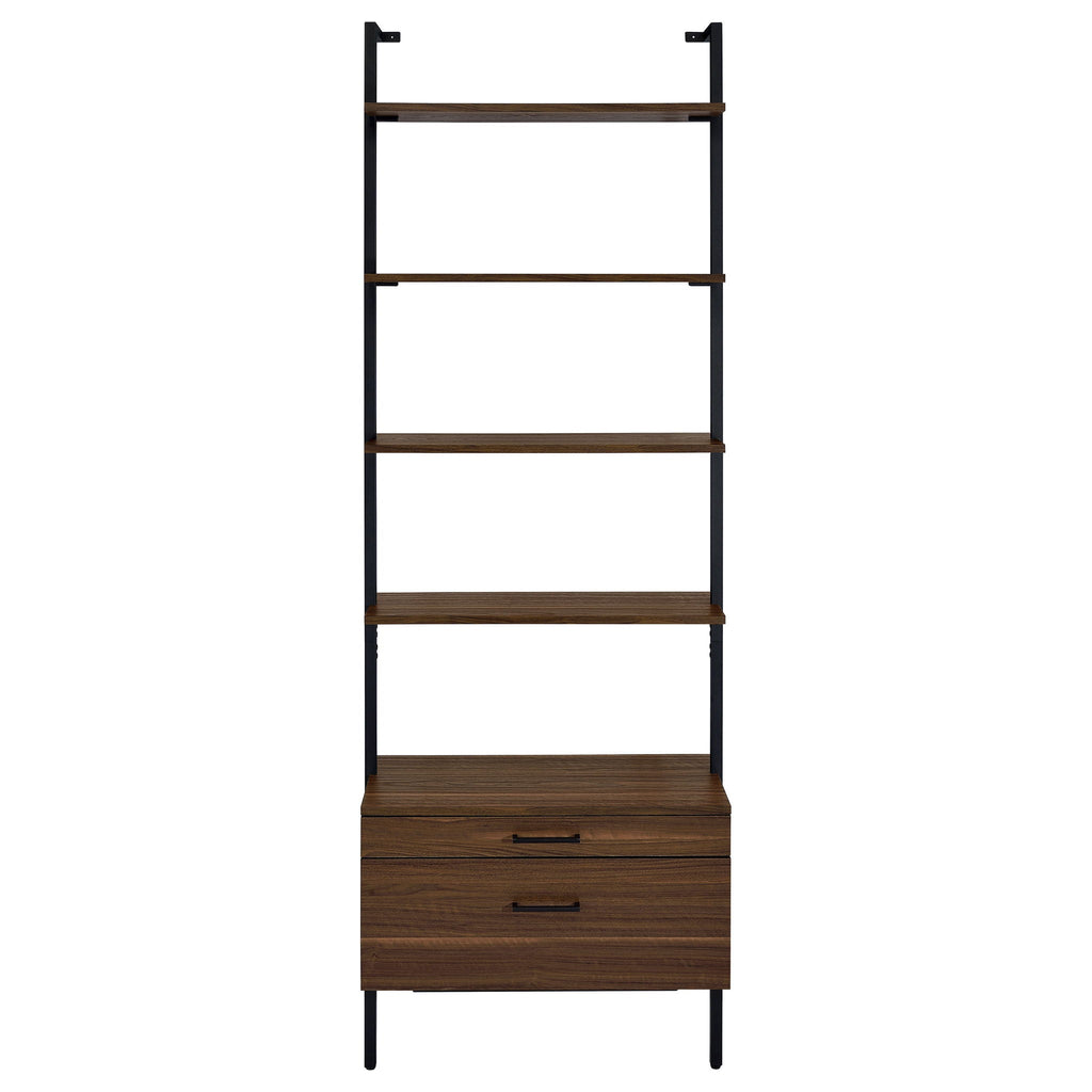 Owens 96-inch 4-shelf Storage Wall Bookshelf Walnut