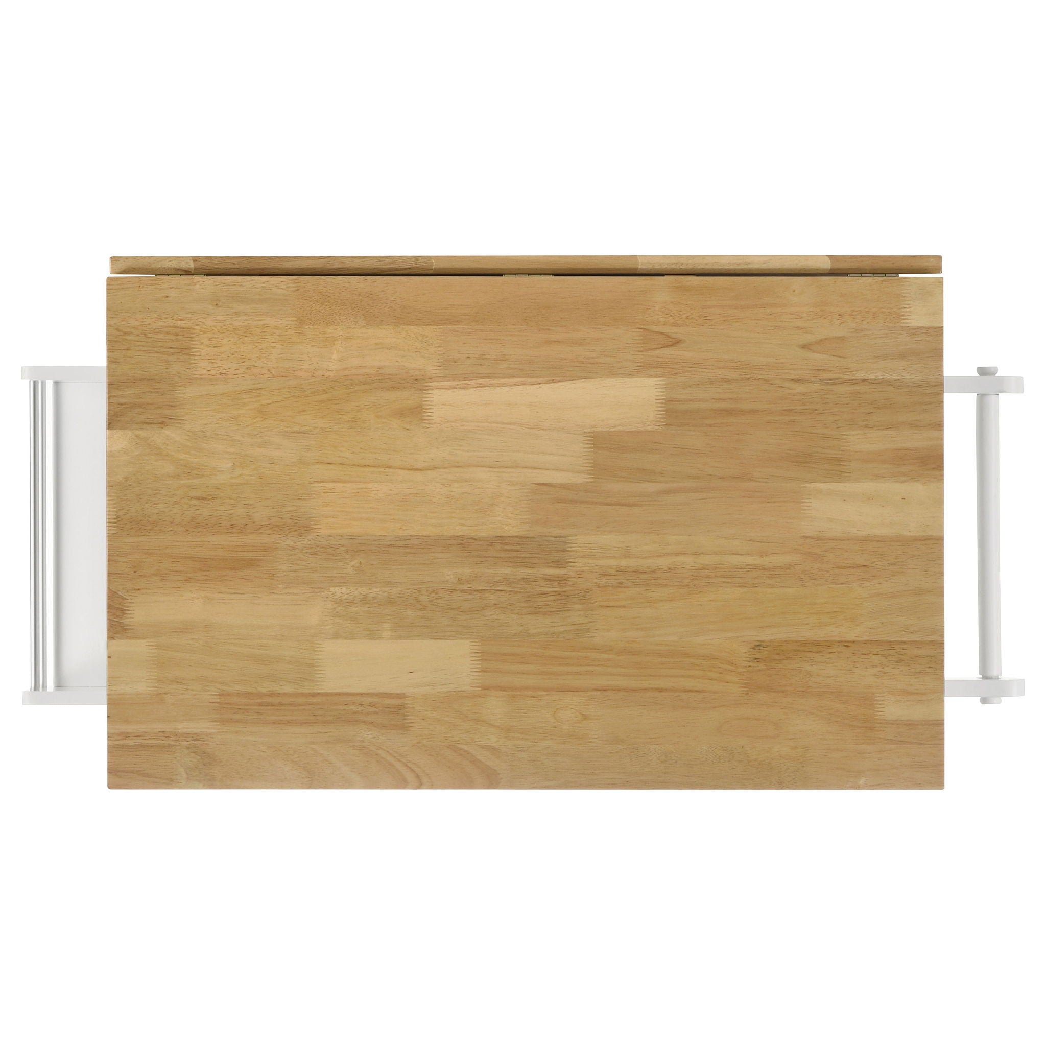 Jalen 3-door Mobile Kitchen Cart Natural Brown and White