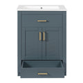 Modern Bathroom Vanity With Integrated Ceramic Sink, 2 Door Cabinet With Tip-Out Drawer
