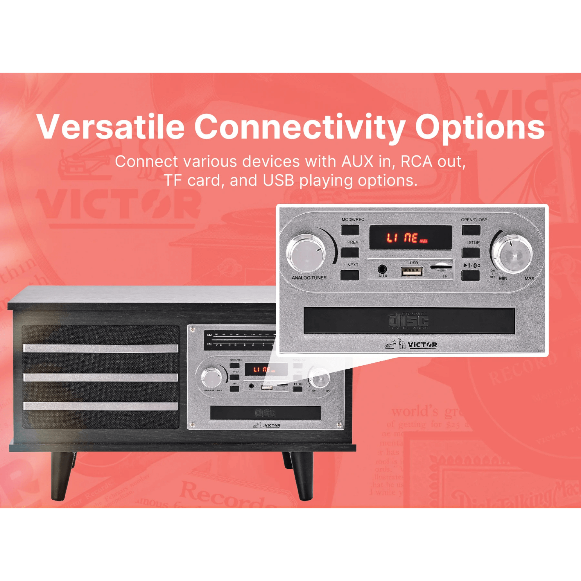 Victor Monroe 8-in-1 Music Center