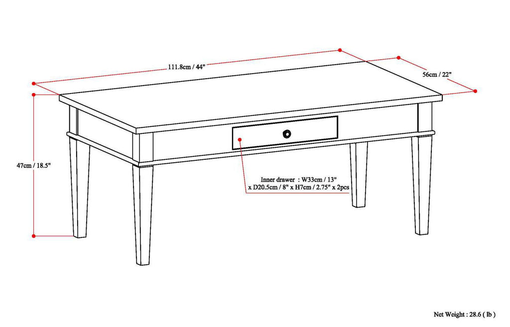 Carlton - Coffee Table - Dark Tobacco Brown