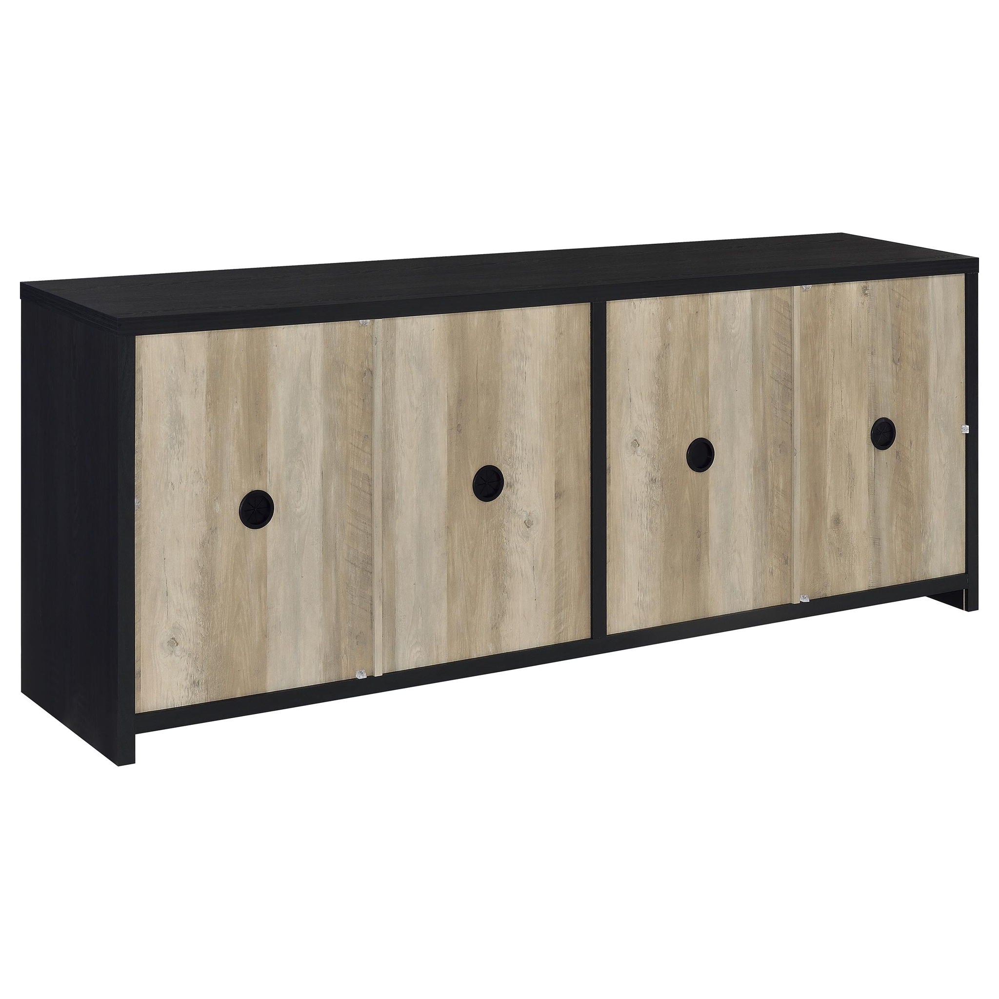 Denison 79-inch 4-door TV Stand Media Console Black