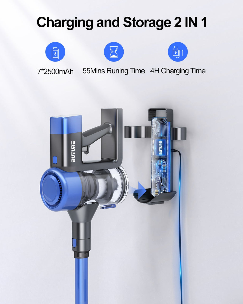 Buture VC50 Blue Cordless Vacuum Cleaner
