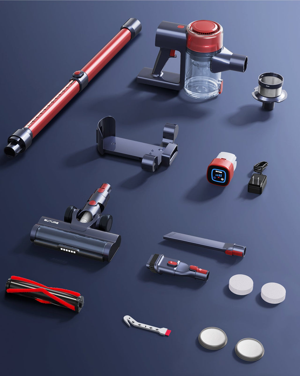 Buture VC50 Red Cordless Vacuum Cleaner