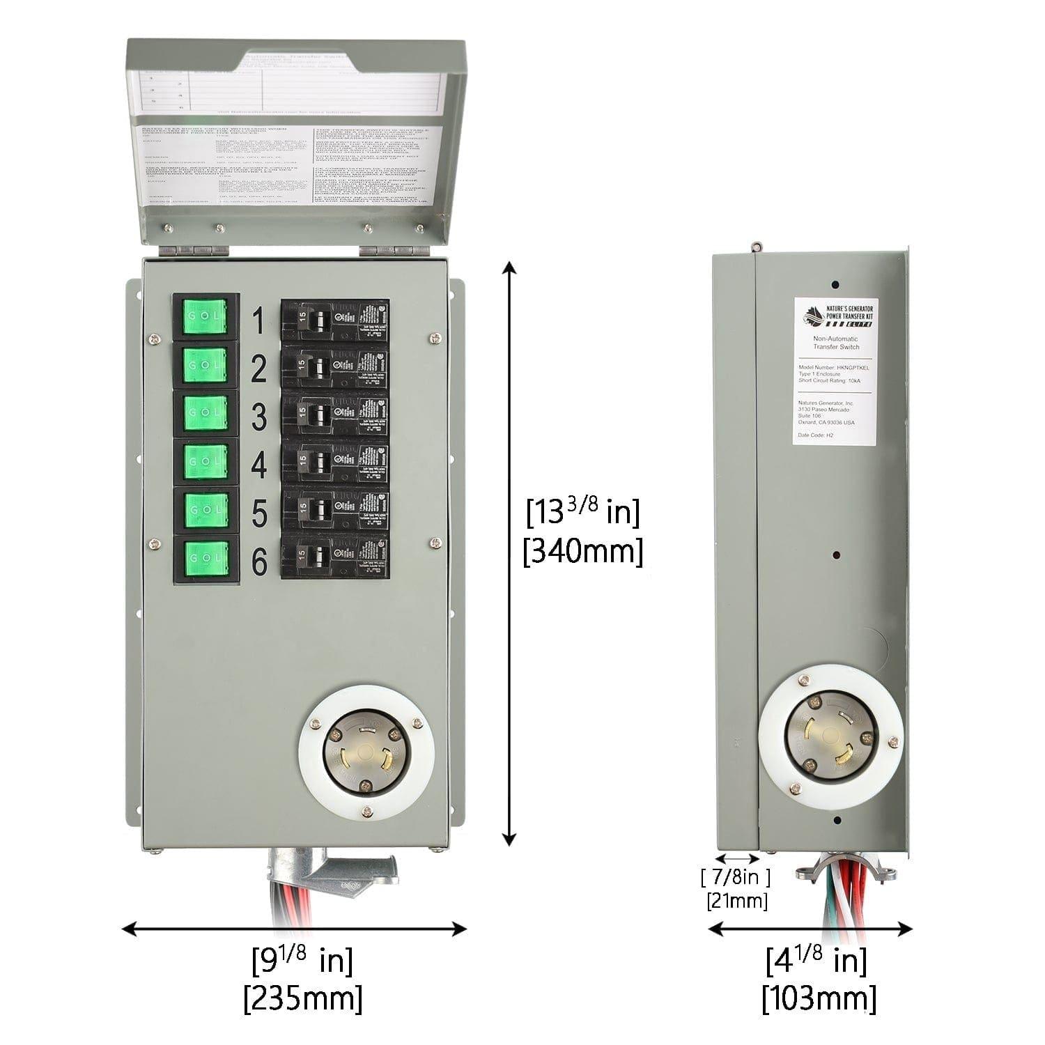 Refurbished - 120V 30A 6-Circuit Non-Automatic Transfer Switch