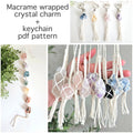 How to macrame wrap crystal charms and keychains PDF pattern.