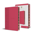 KJV Holy Bible, Large Print Medium Format, Fuchsia Faux Leather W/Ribbon Marker, Red Letter, Thumb Index - Paperback