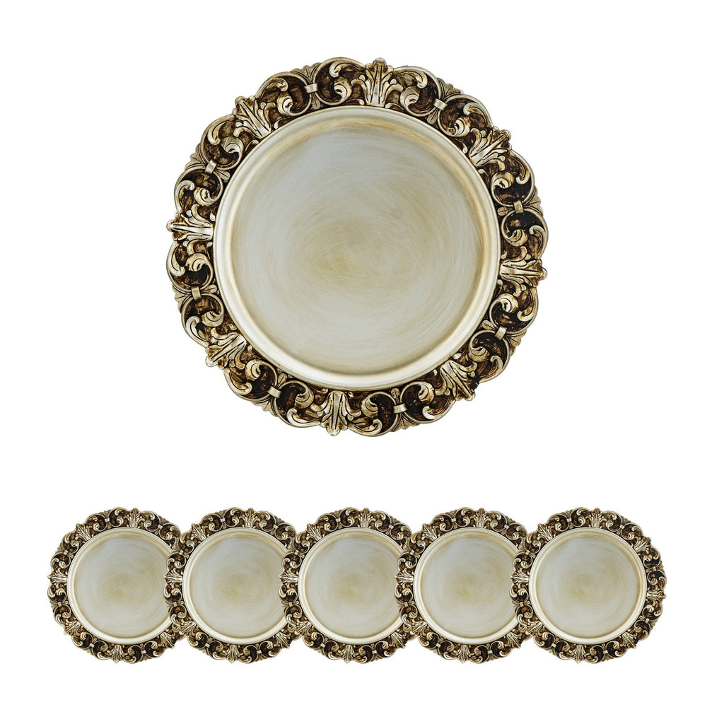 Plastic Charger Plate (Set of 6) - Gold