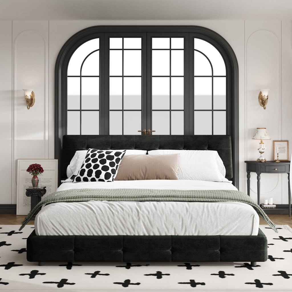 Tufted Headboard With Extra-Large Ultra-Soft Cloud Pillow Design