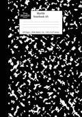 Marble Notebook A5: Black Marble Wide Rule Journal - Paperback