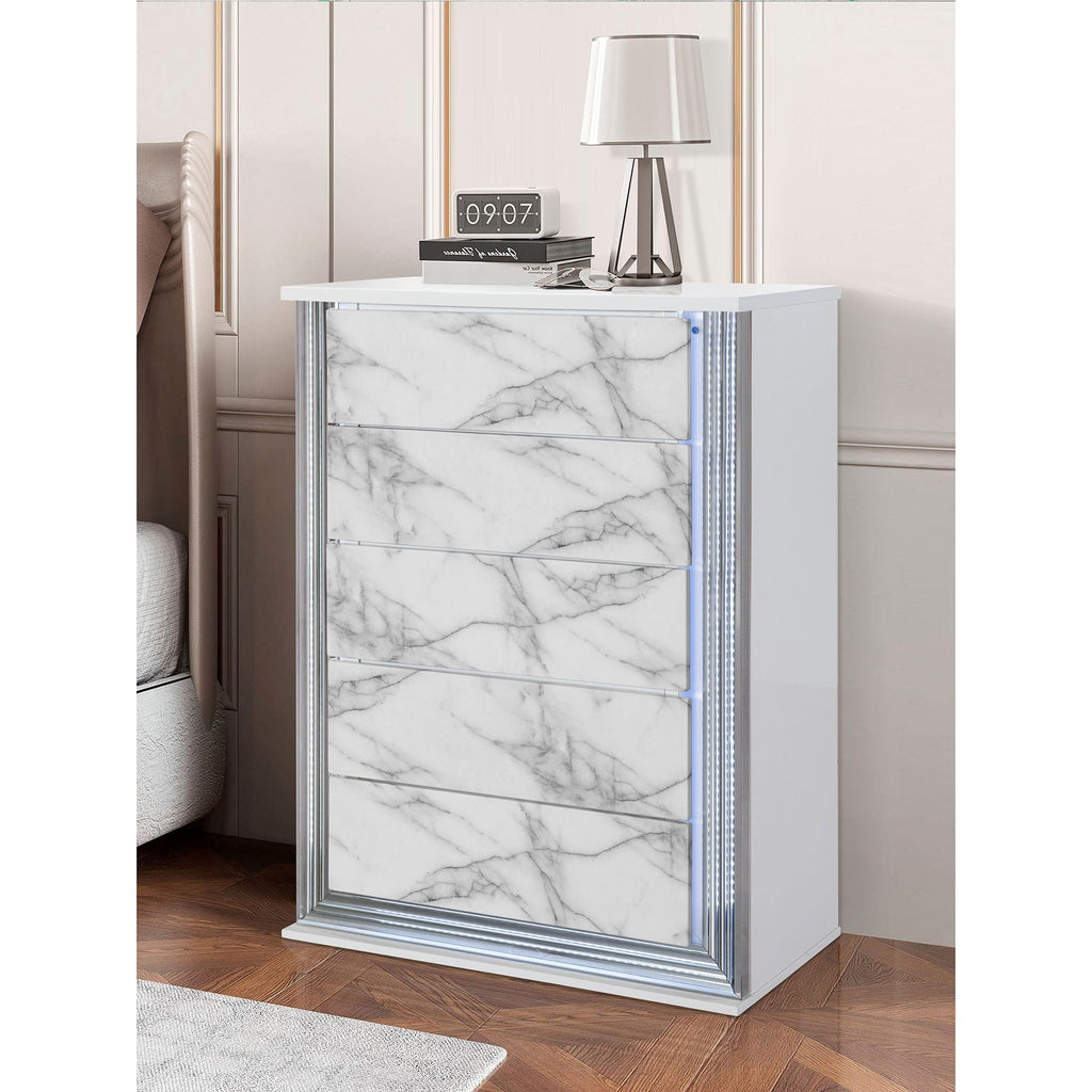Moon - Chest With LED - White Marble