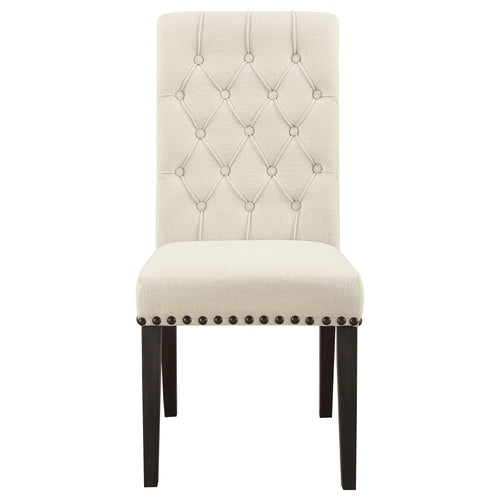 Alana Upholstered Dining Side Chair Beige Smokey Black (Set of 2)