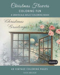 Christmas Flowers: A Grayscale Adult Coloring Book - Paperback