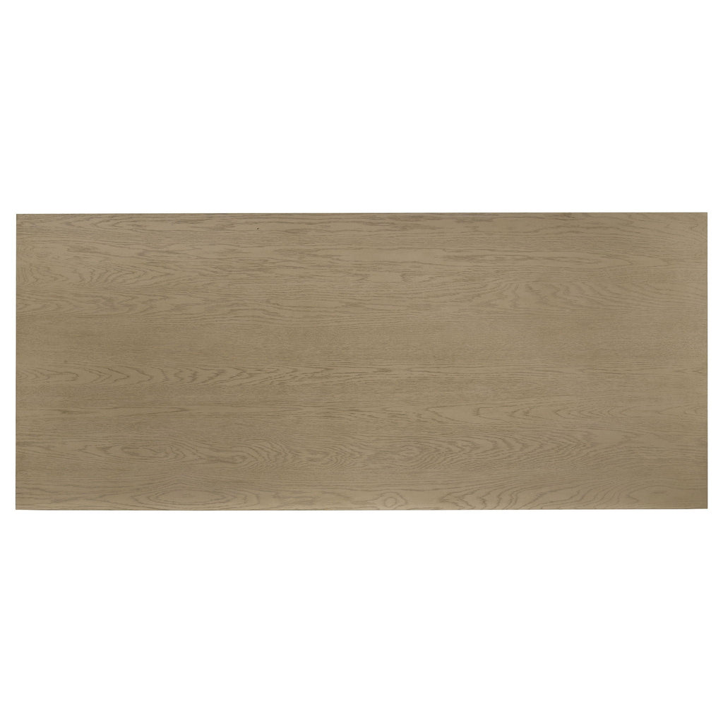 Decker 7-piece 82-inch Rectangular Dining Set Black and Natural Oak