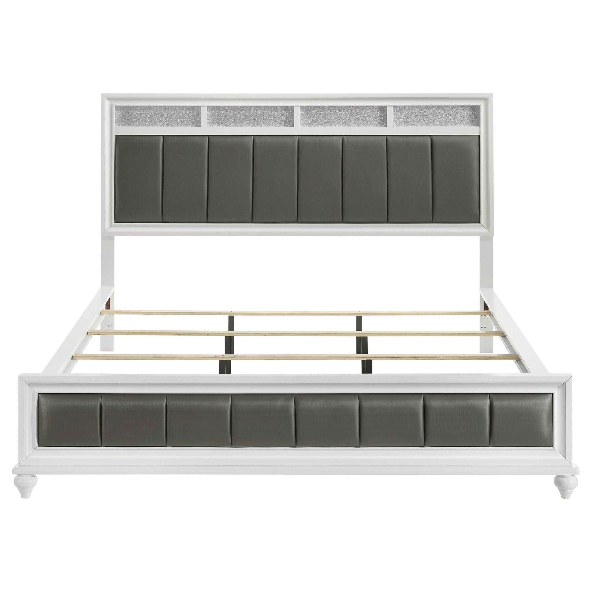 Barzini Wood California King Panel Bed White