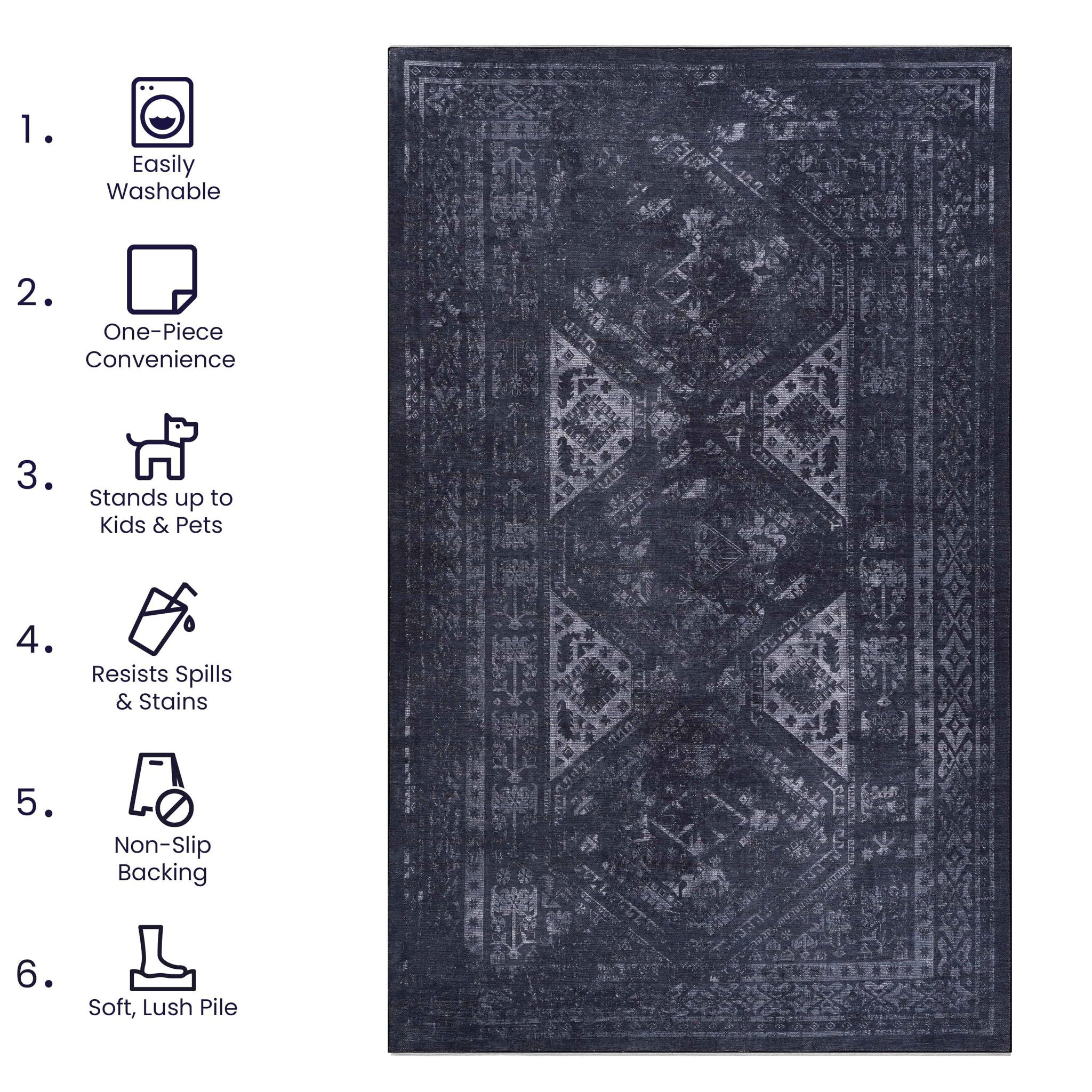 Maval - Trendy Washable Area Rug