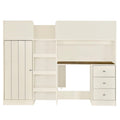 Loft Bed With Built In Wardrobe, Desk, Shelves, And Drawers
