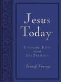 Jesus Today, Large Text Blue Leathersoft, with Full Scriptures: Experience Hope Through His Presence (a 150-Day Devotional) - Imitation Leather