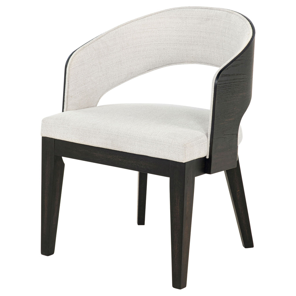 Leandro Upholstered Dining Arm Chair Cream (Set of 2)
