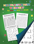Multiplication Math Worksheet for 2nd, 3rd and 4th grade: Over 20 Fun Designs For Boys And Girls - Educational Worksheets - Paperback