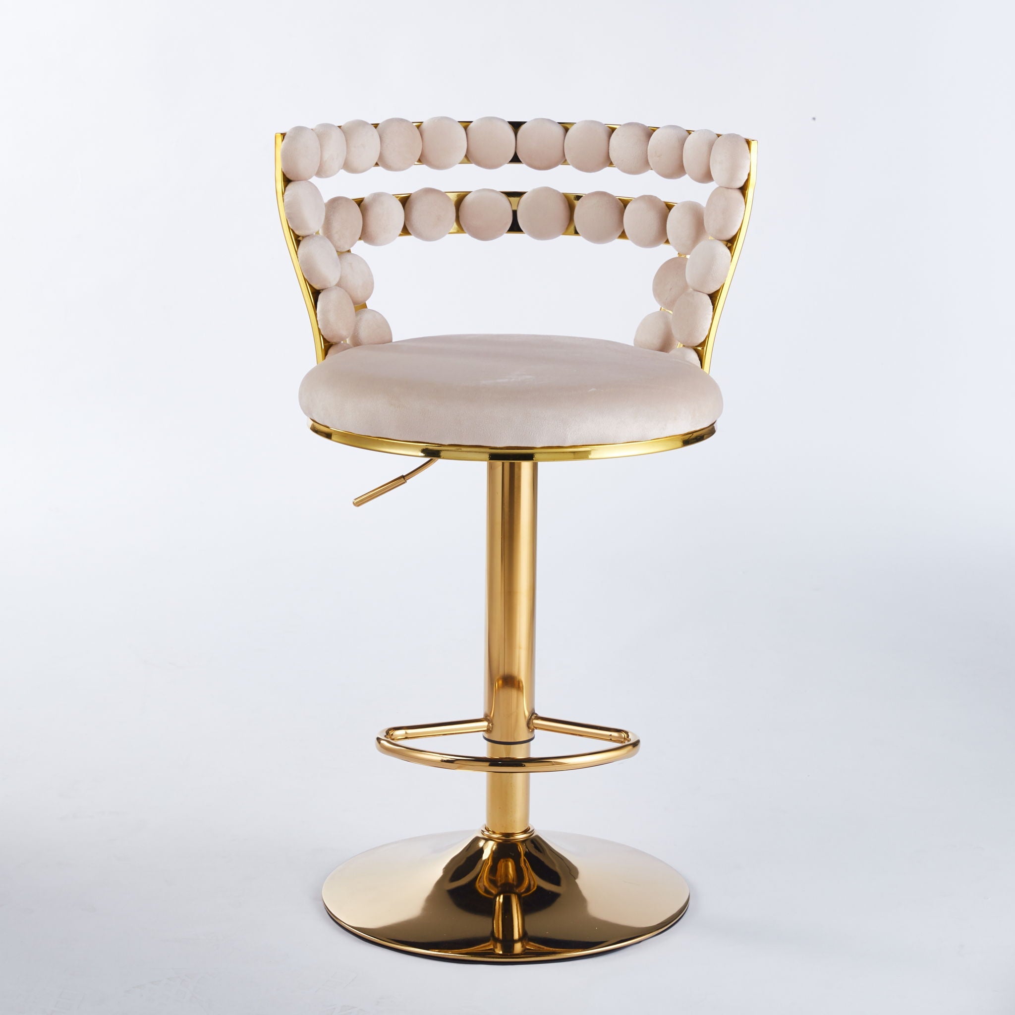 Modern Bar Chair With Iron Tube Legs, Soft Cushions And Comfortable Backrest (Set of 2)