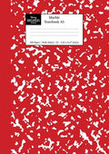 Marble Notebook A5: Red Marble Wide Ruled Journal - Paperback