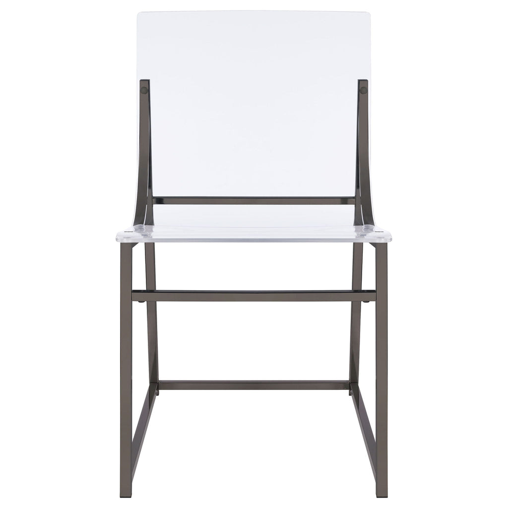 Jillian 5-piece Round Mirror Top Dining Set Black Nickel