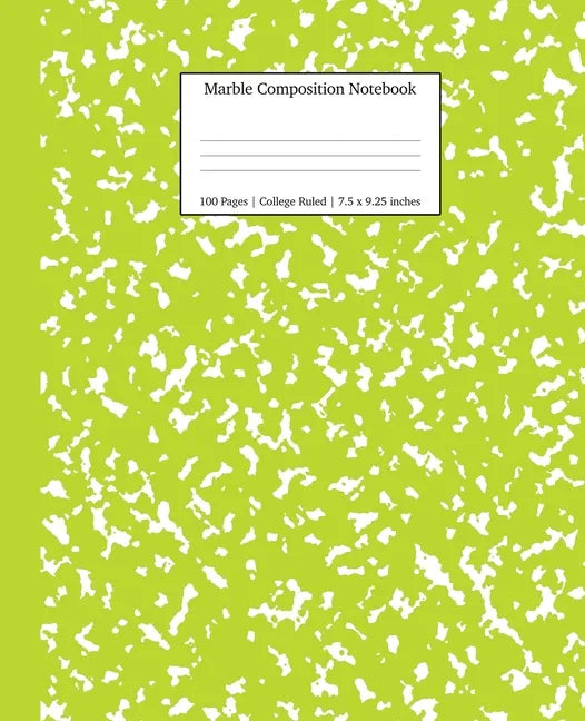 Marble Composition Notebook College Ruled: Green Marble Notebooks, School Supplies, Notebooks for School - Paperback