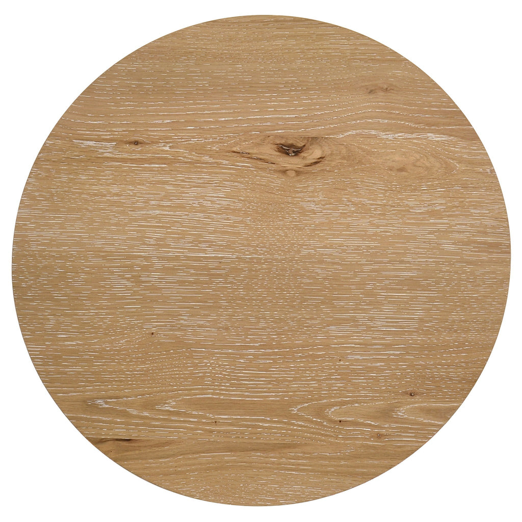 Kessler 3-piece Round Sculptural Wood Coffee Table Set Light Oak