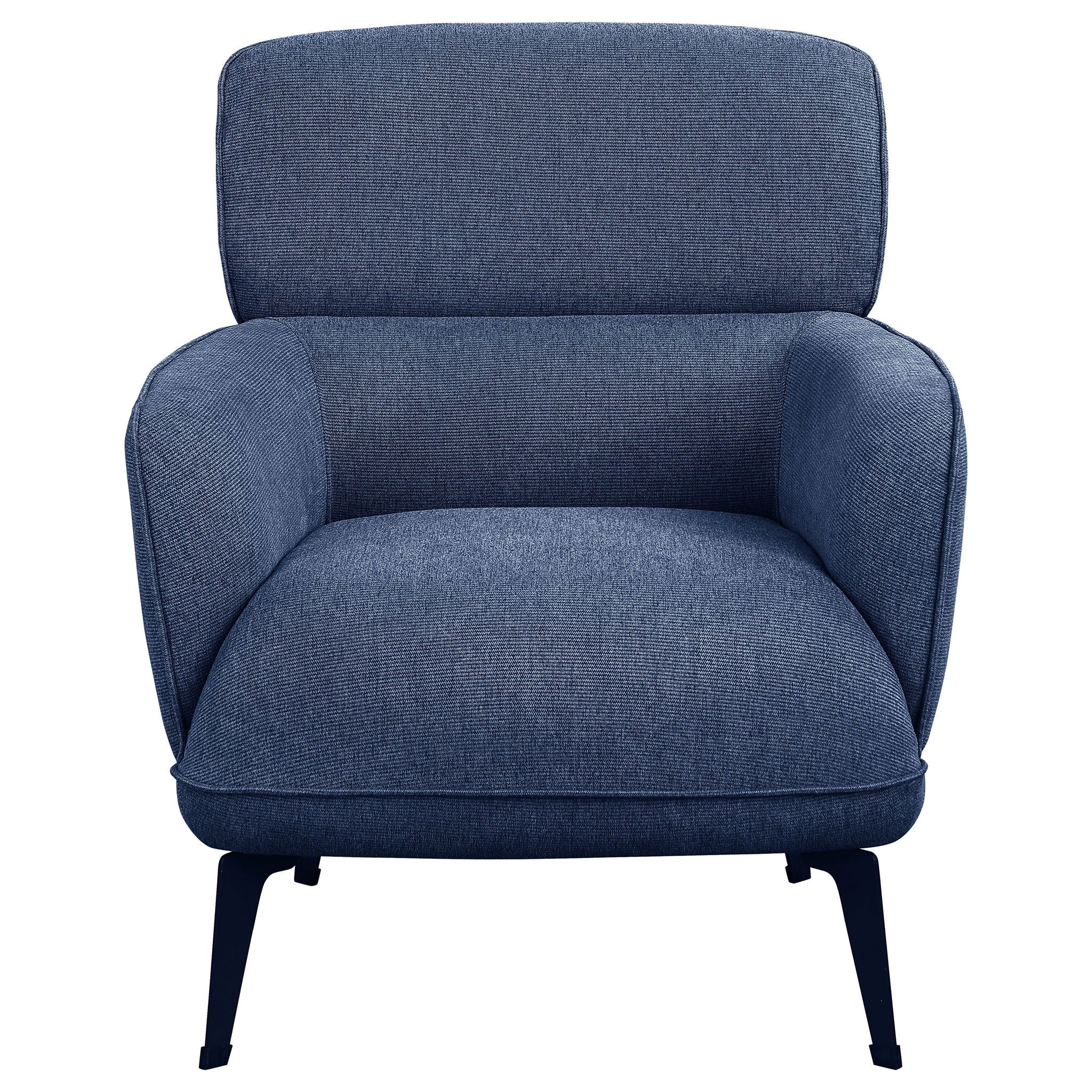 Andrea Upholstered Crescent Arm Accent Chair Blue