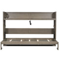 Murphy Bed With Desk, LED Light And USB Charging Station