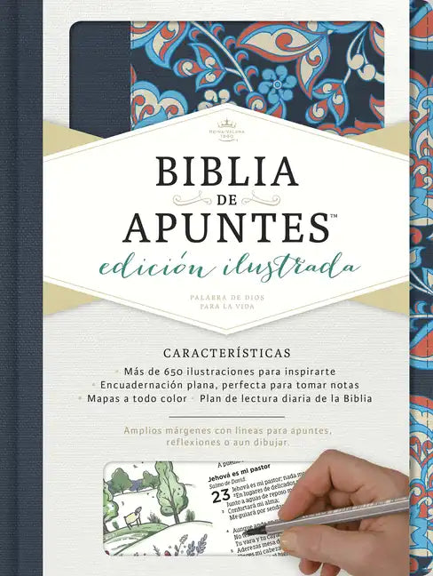 Rvr 1960 Biblia de Apuntes, Edición Ilustrada, Tela En Rosado Y Azul - Hardcover