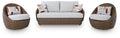 Double Point - Loveseat, Swivel Chairs Set (Set of 3) - Beige