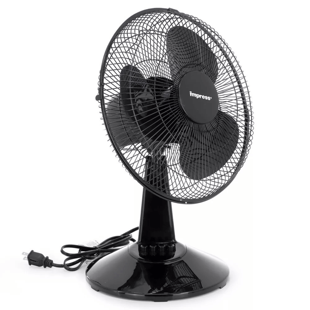 Impress 12-Inch 3-Speed Oscillating Desk and Table Fan
