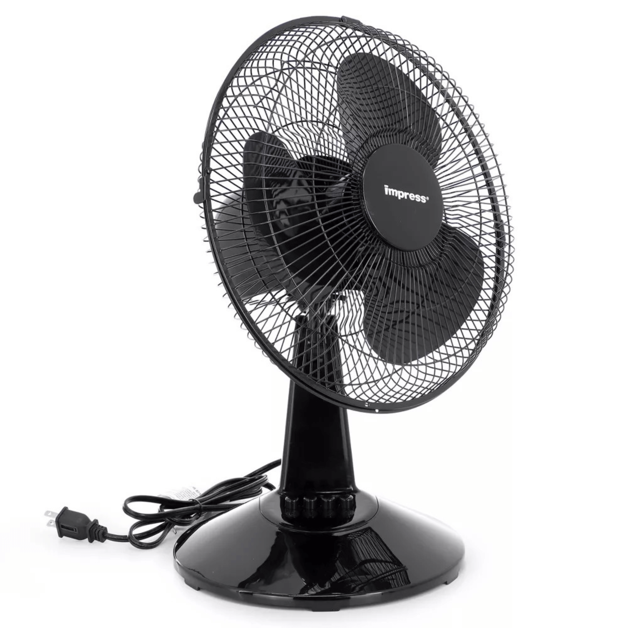 Impress 12-Inch 3-Speed Oscillating Desk and Table Fan