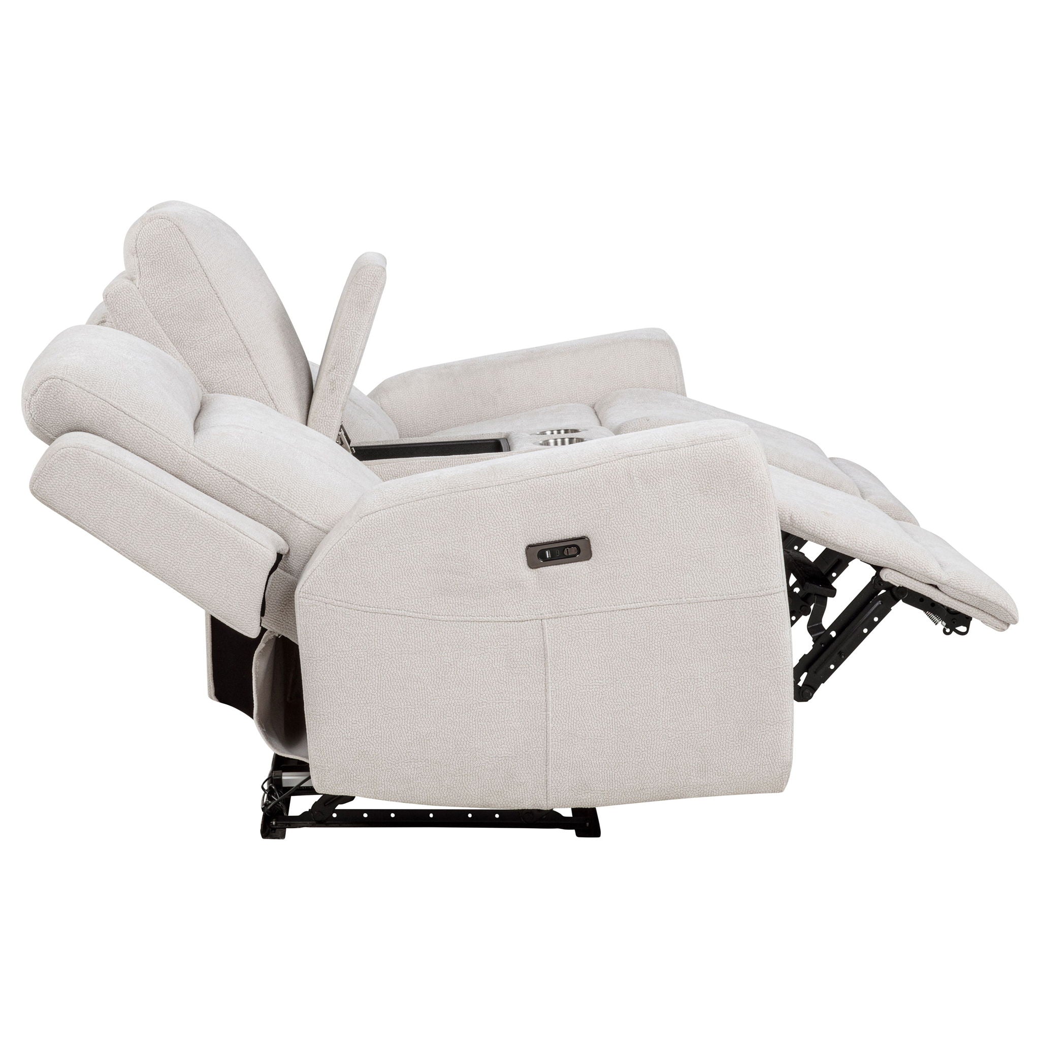 Kennett Chenille Upholstered Power Reclining Loveseat Ivory