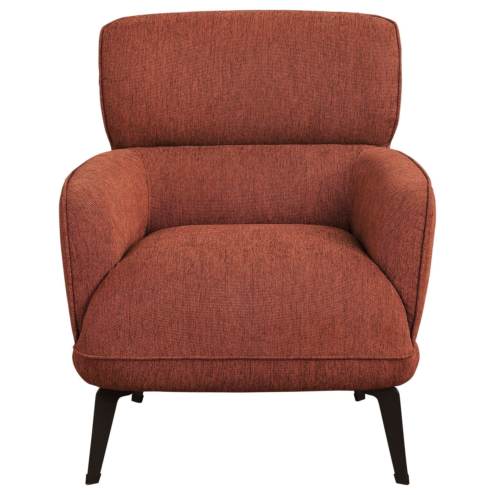 Andrea Upholstered Crescent Arm Accent Chair Orange