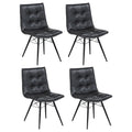 Aiken Faux Leather Upholstered Dining Side Chair Charcoal Grey (Set of 4)