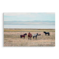 Horse Framed Wall Art Decor For Living Room - Denim / Brown
