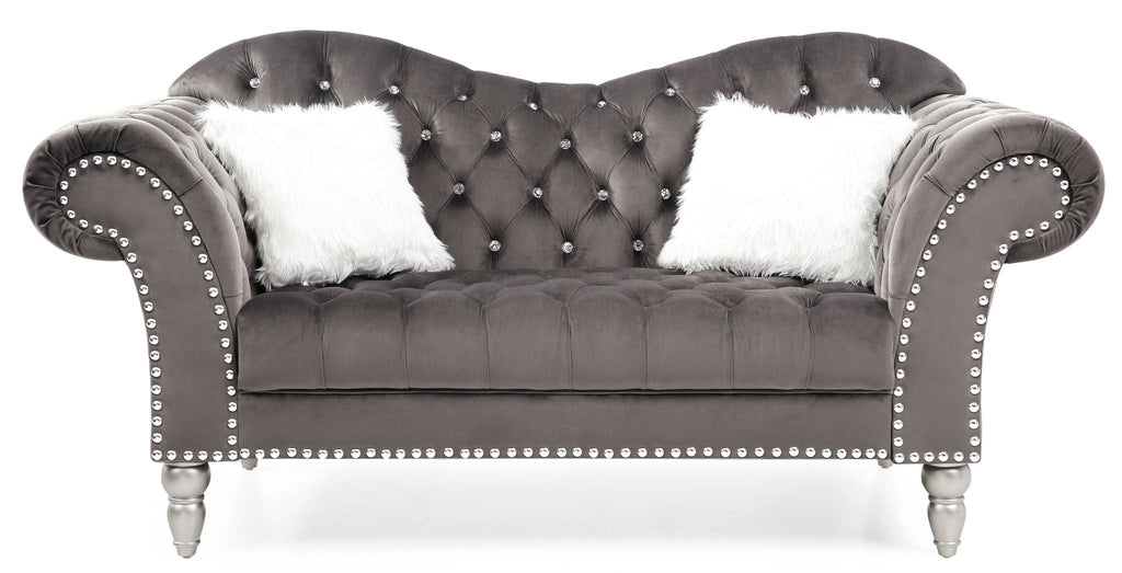 Elegant Round Arm Loveseat