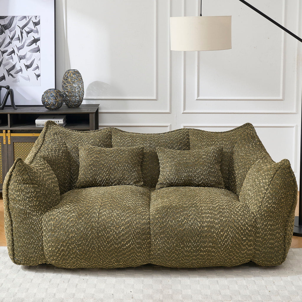 Comfortable Dual Beanbag Chair With High Resilience Foam Core For 2 People