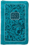 KJV Holy Bible Zip Turquoise - Imitation Leather