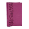 NKJV Personal Size Large Print Bible with 43,000 Cross References, Pink Leathersoft, Red Letter, Comfort Print - Imitation Leather